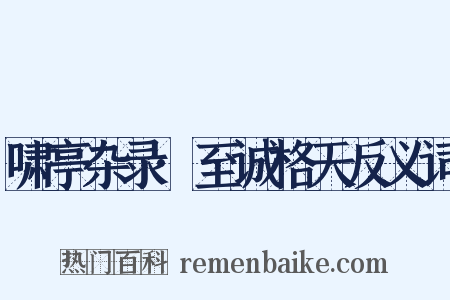 啸亭杂录·至诚格天反义词是什么意思的图片